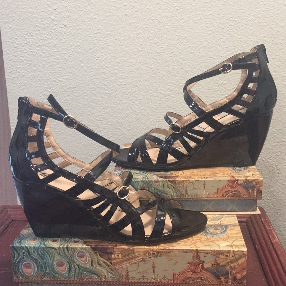 Black Patent Leather Madison Sandals